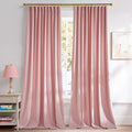 NICETOWN Pink Velvet Curtains 84 inch Long 2 Panels by NICETOWN