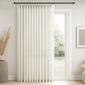 Topfinel 108 Inch Pinch Pleated Linen Curtains 1 Panels, Natural Semi Sheer by Topfinel