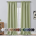 OVZME Sage Green Blackout Curtains 108 Inches Long 2 Panels, Solid Light by OVZME