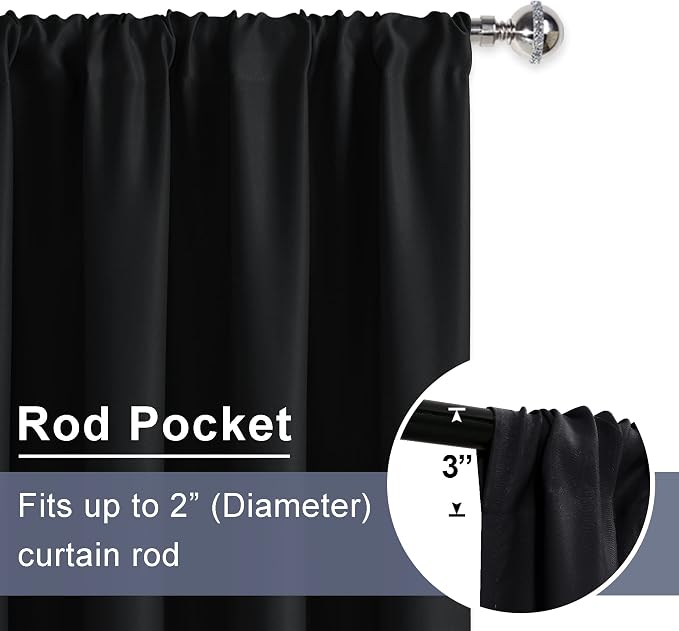 JIUZHEN Blackout Curtains for Bedroom– Thermal Insulated, Noise Reducing Room - Image 4