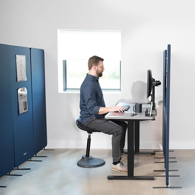 VIVO Freestanding 72 x 66 inch Privacy Panel, Cubicle Divider, Acoustic Wall - Image 9