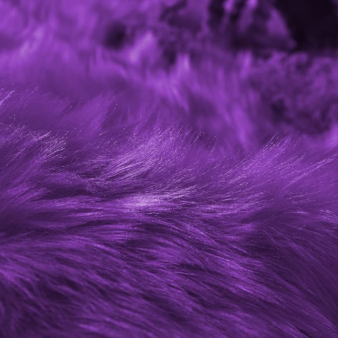 Goolela Fluffy Rug Runners 2x6 Purple Faux Sheepskin Fur Rug Washable Fuzzy - Image 7
