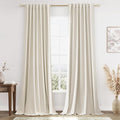 Guken 100% Blackout Linen Curtains 98 Inch Wide by 52 Inch 2 Panels Set by Guken