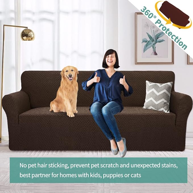 YEMYHOM Couch Cover Latest Jacquard Design High Stretch Extra Large Sofa Covers - Image 2