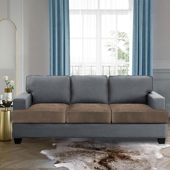 H.VERSAILTEX Stretch Velvet 3 Piece T Cushion Sofa Slipcovers - Image 2