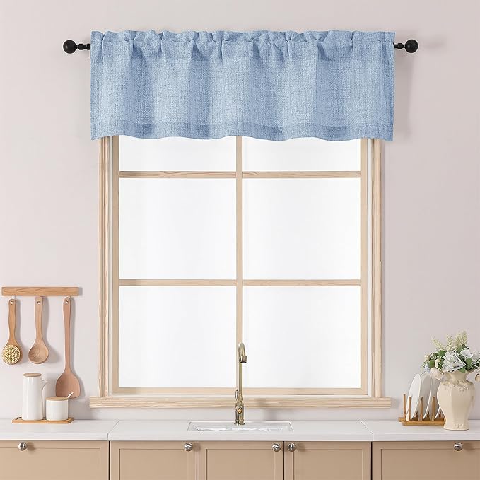 Chyhomenyc Denim Blue Valance for Windows by Chyhomenyc