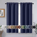 OVZME Navy Blue Short Blackout Curtains by OVZME