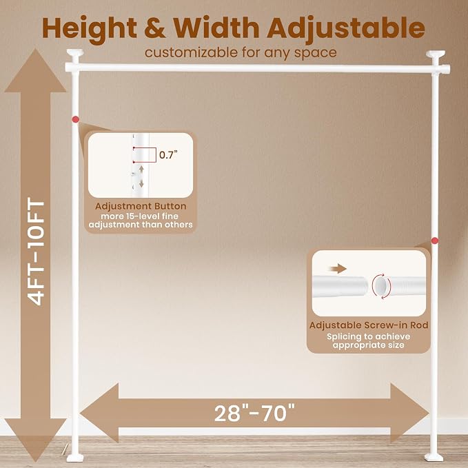 Bonpally Room Divider Curtain Rod, No Drilling Room Separator - Image 3