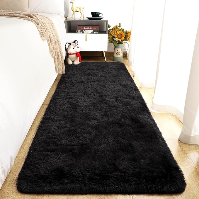 Merelax Black 2x8 Non-Slip Long Runner Rug - Image 3