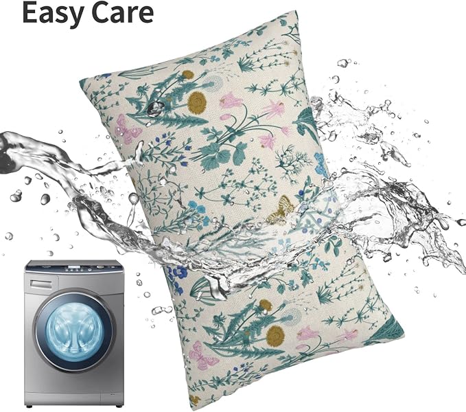 AEIOAE Spring Pillow Covers 12x20 Inch Set of 2, Seasonal Floral Outdoor - Image 4