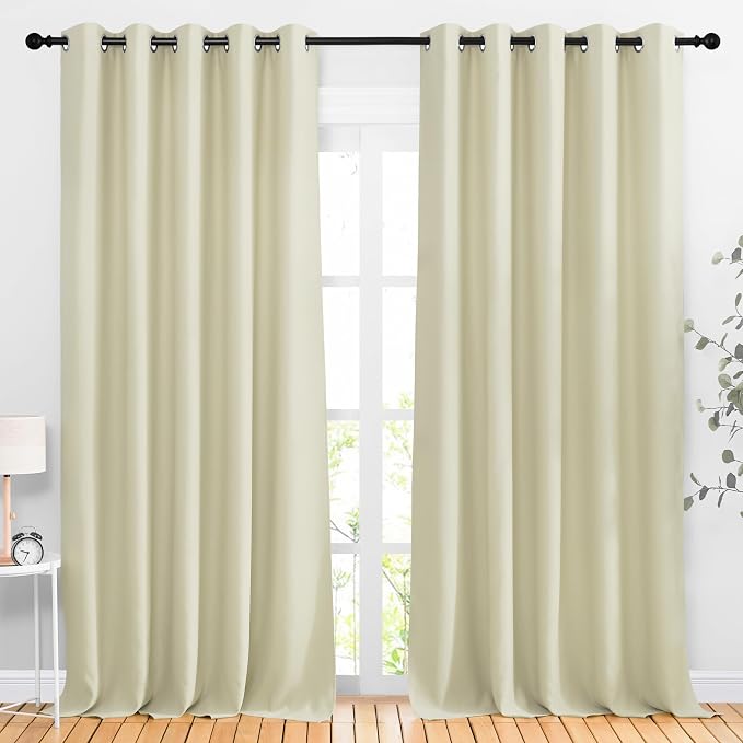 NICETOWN Room Darkening 118 inch Long Curtains, Grommet Thermal Drapes Weighted by NICETOWN