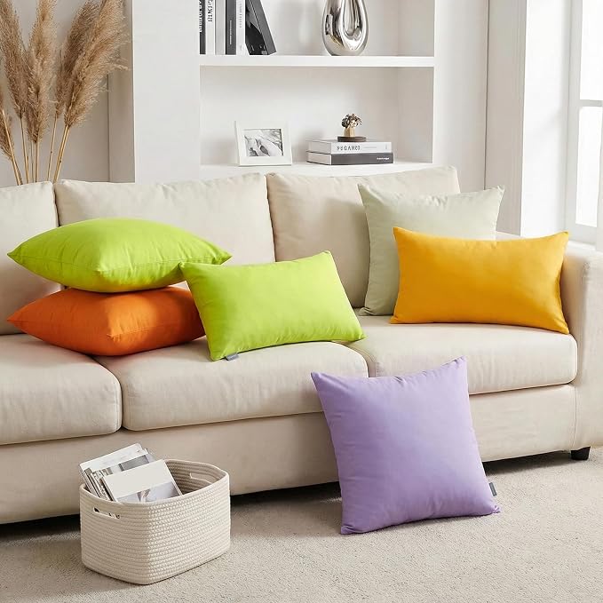 Thmyo 4-Pack 100% Cotton Comfortable Solid Decorative Throw Pillow Case Square - Image 3