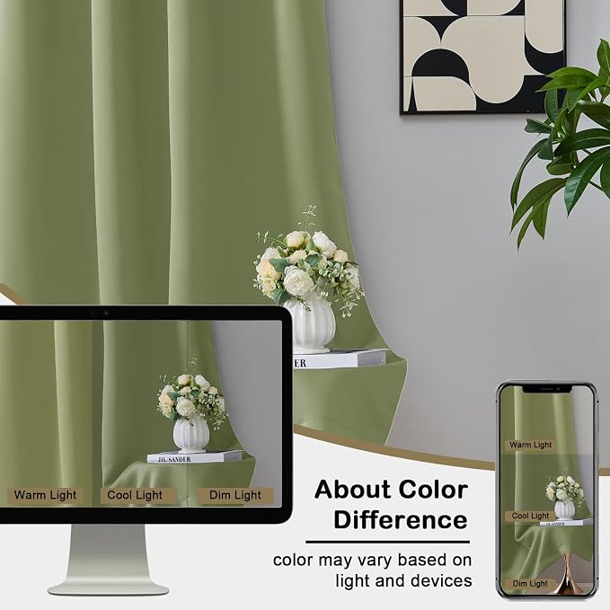OVZME Sage Green Blackout Curtains - Image 7