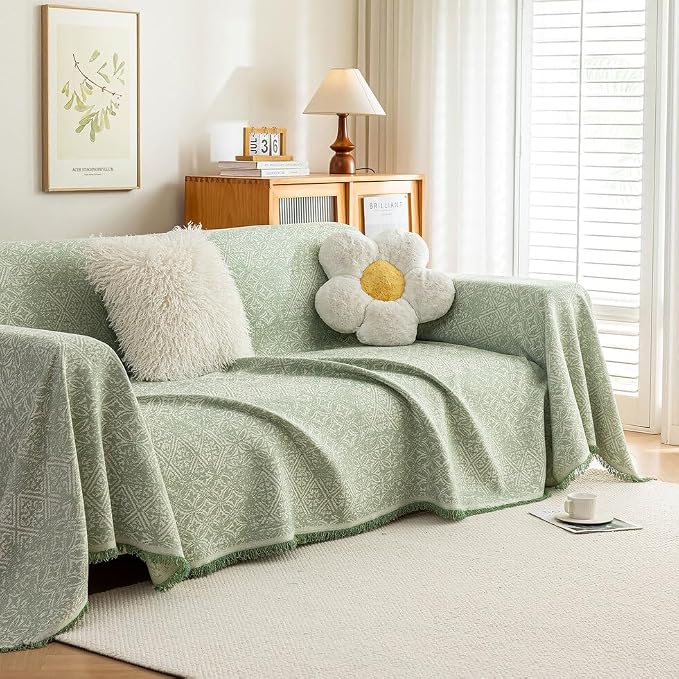 ROOMLIFE Green Sofa Cover, Vintage Boho Couch Cover by ROOMLIFE