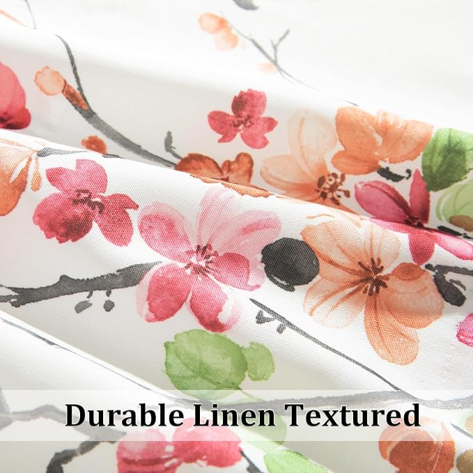 Leeva Vivid Pink Flower Printed Rod Pocket Valance, Farmhouse Vintage Light - Image 6