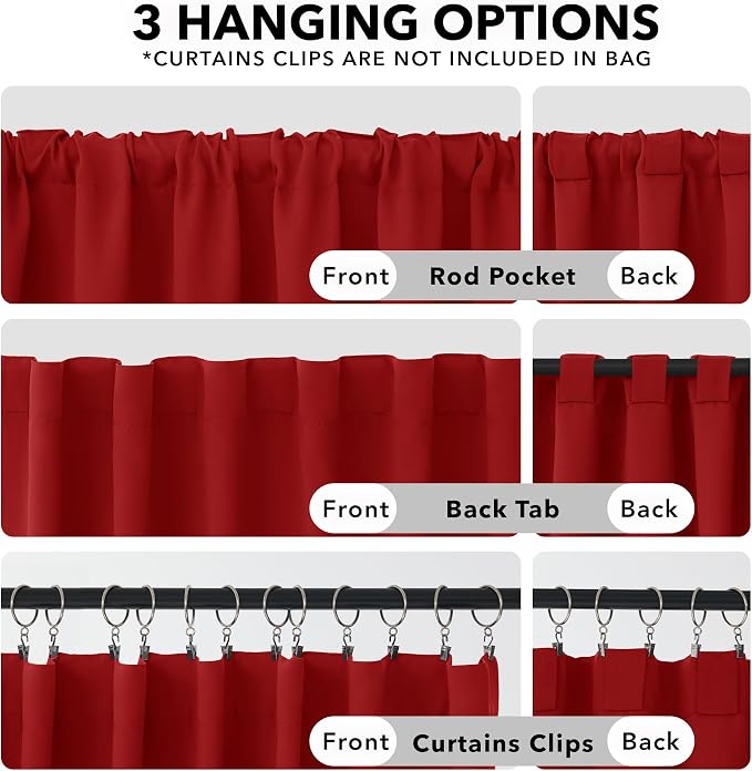 Deconovo Christmas Blackout Curtains, Thermal Insulated, W52 x L45 2 Panels - Image 2
