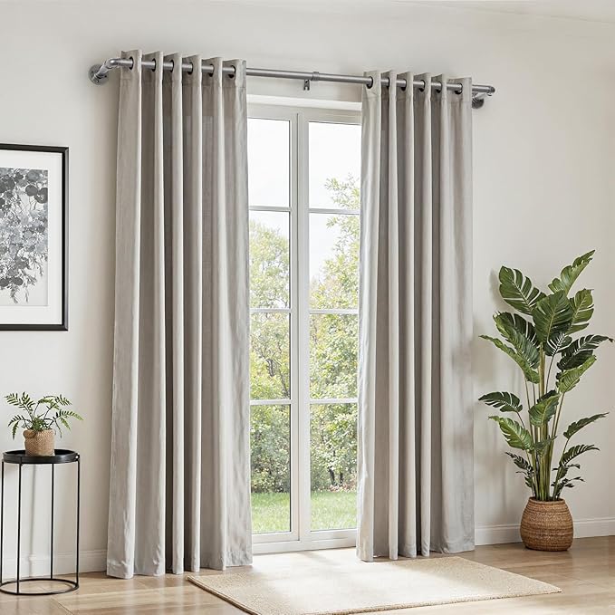 Zeerobee Curtain Rods for Windows 32 to 72, 1 Inch Industrial Wrap Around Grey - Image 2