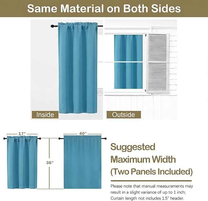 OVZME Turquoise Blackout Curtains - Image 2