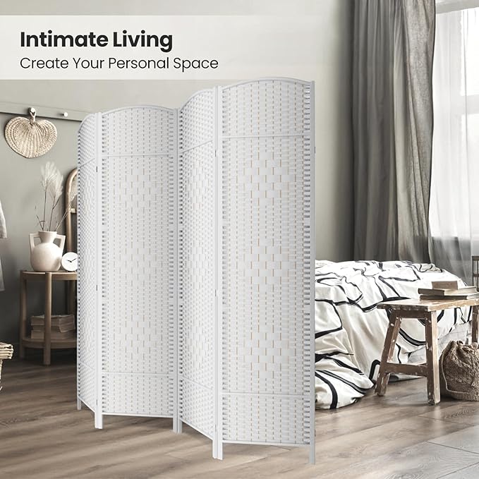 4 Panel Room Divider, 6Ft Folding Privacy Screen, Tall - Image 4