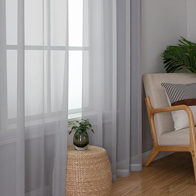 OWENIE Sheer Curtains 96 inches Long - Image 5