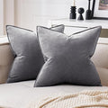 MIULEE Dark Grey Velvet Throw Pillow Covers 20x20 Soft Decorative Solid Square by MIULEE
