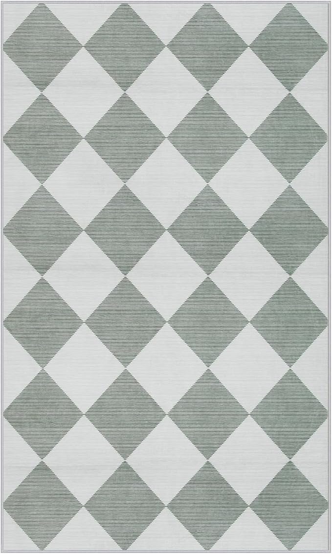 Beeiva Checkered Print 3x5 Washable Rug - Image 9
