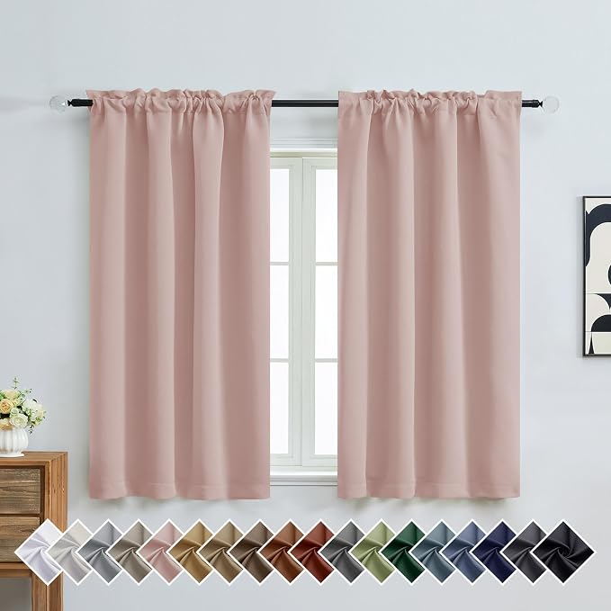 OVZME Blush Pink Blackout Curtains by OVZME