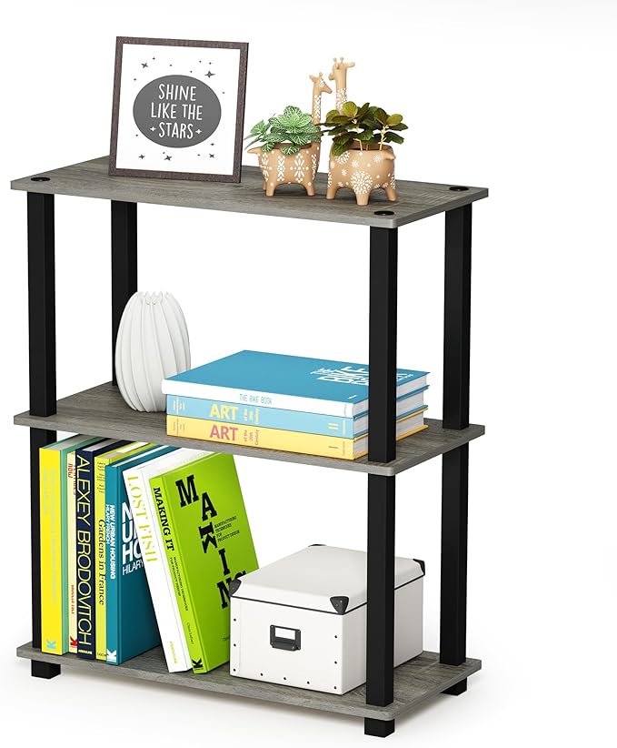 Furinno TURN-S-TUBE Storage Shelves Set of 2, 3-Tier Book Shelf, Corner Shelf - Image 5