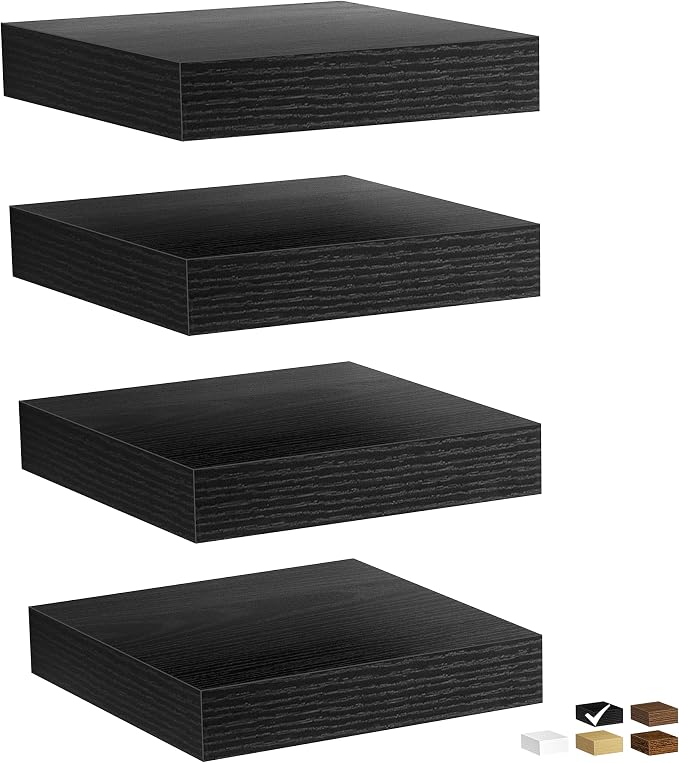Fun Memories Floating Shelves for Wall, Rustic Wood Wall Mounted Shelves for by FunMemories