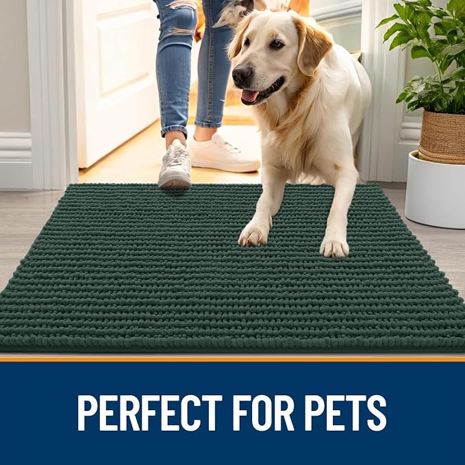 OLANLY Dog Door Mat for Muddy Paws 47x17, Ultra Absorbent Chenille Mud Doormat - Image 6