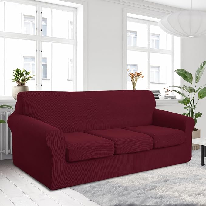 U-NICE HOME 4 Pieces Oversized Stretch Couch Cover Sofa Cover Washable Slipcover - Image 2