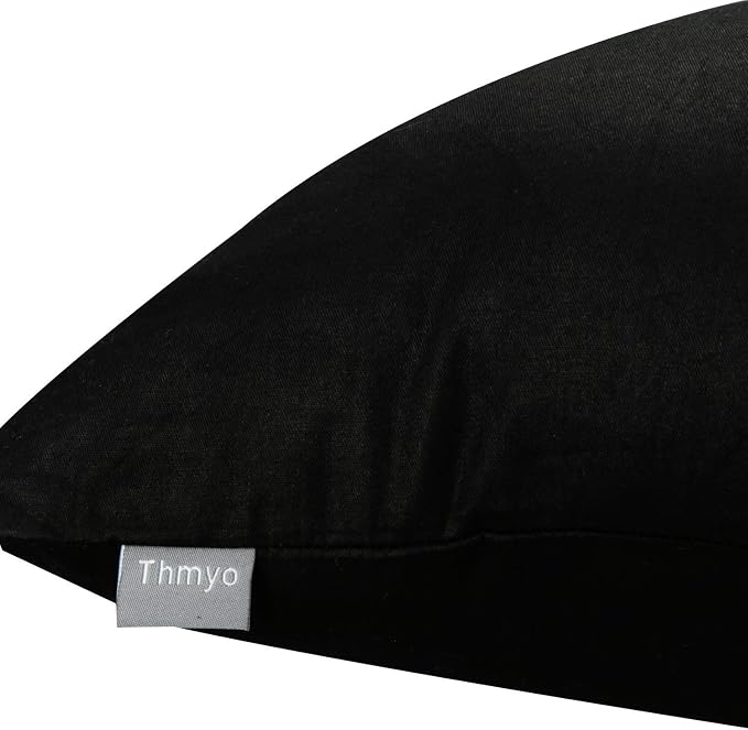 Thmyo 4-Pack 100% Cotton Lumbar Comfortable Solid Decorative Throw Pillow Case - Image 8