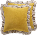 patdrea Shabby Chic Yellow Decorative Throw Pillow Covers 18x18 Set of 2 by patdrea