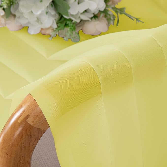 OWENIE Lemon Sheer Curtains for Bedroom Living Room 72 Inches Long 2 Panels Set - Image 6