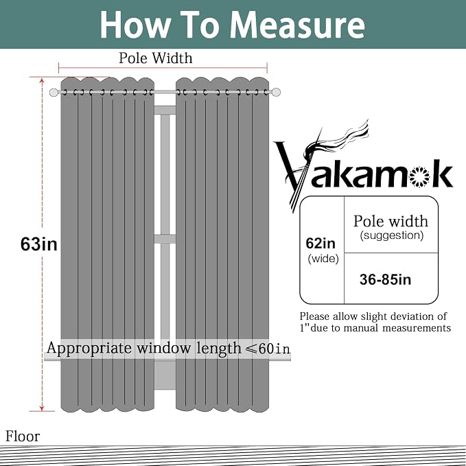 Yakamok Dove Grey Room Darking 63 Inch Length 2 Panel Sets - Image 7