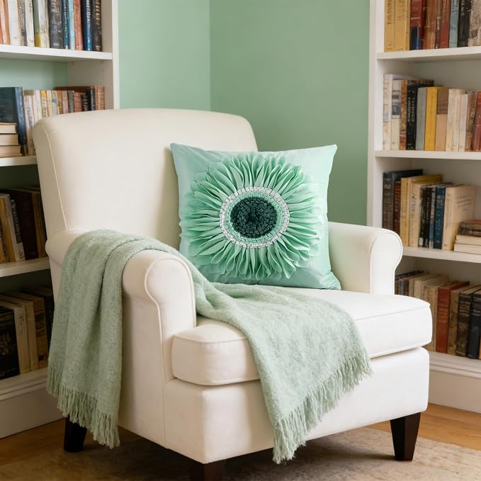 OiseauVoler 3D Sunflower Throw Pillow Cover Decorative Handmade Cushion Cover - Image 3