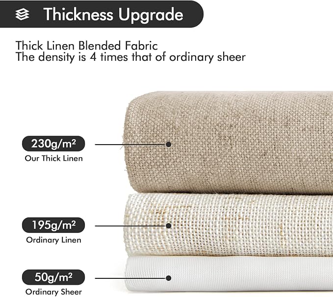 MIULEE Non-See-Through Privacy Linen Curtains 2 Panels, Light Filtering Window - Image 5