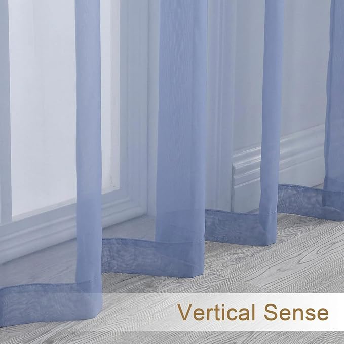 Chyhomenyc Sheer Curtains 45 Inch Long 2 Panels - Image 6