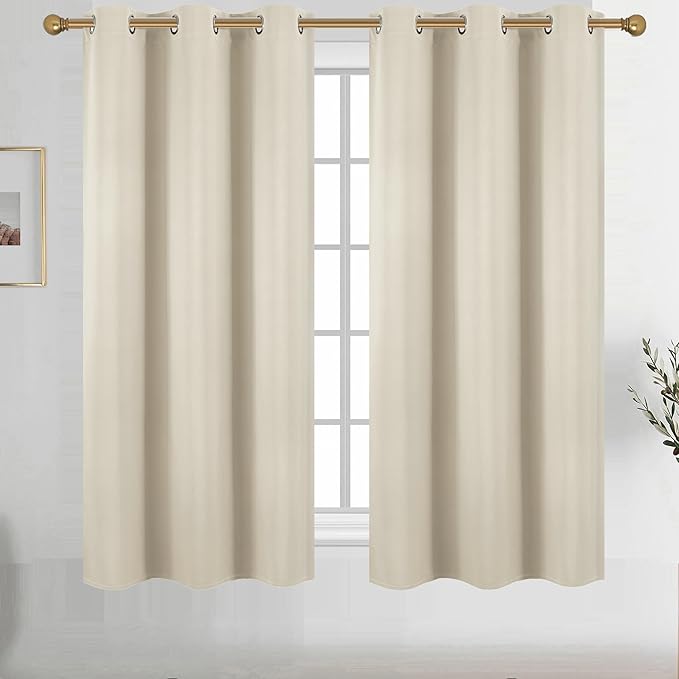 Diraysid Light Beige Grommet Blackout Curtains by Diraysid%2C+refresh+your+life