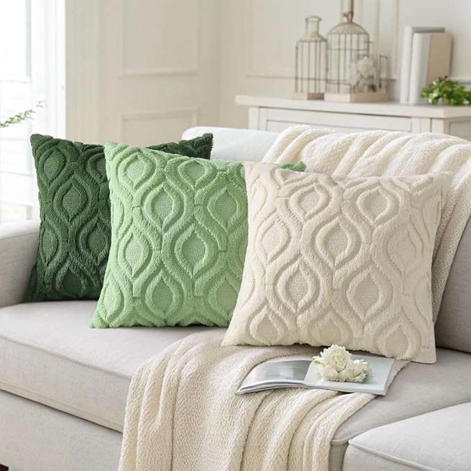 decorUhome Summer Throw Pillow Covers 26x26 Inch Set of 2, Soft Plush Faux Wool - Image 4