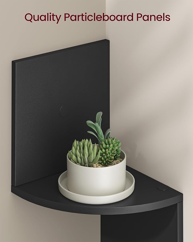 VASAGLE Set of 2, Corner Shelves Wall Mount, 4-Tier Floating Corner Bookshelves - Image 6