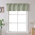 Gwine Light Green Valance for Windows, Light Filtering Faux Linen Textured by Gwine