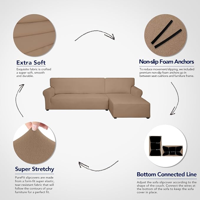 PureFit Super Stretch Sectional Couch Covers - Image 3