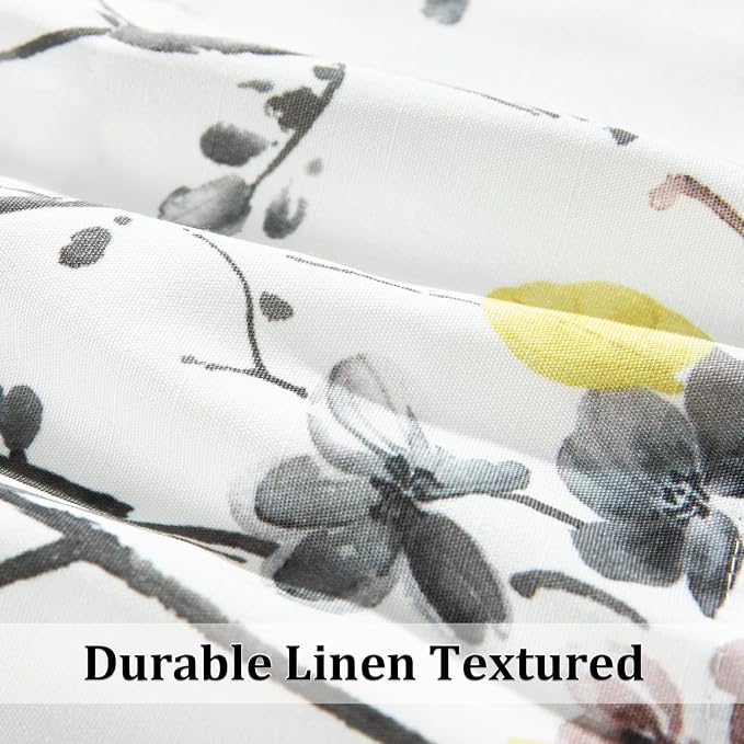 Leeva Yellow Flower Printing Valance Curtains - Image 6