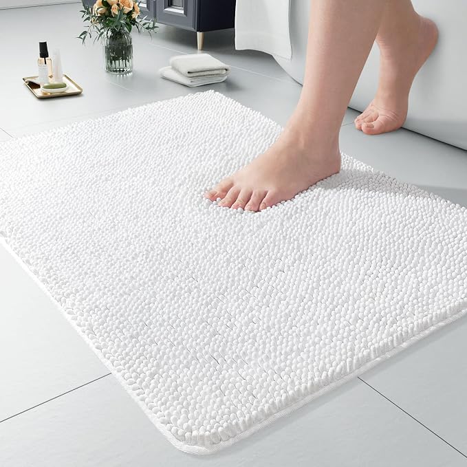 LOCHAS Luxury Bathroom Rug Shaggy Bath Mat 24 x 17 Inch, Washable Non Slip Bath by LOCHAS