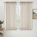 MIULEE Cream Linen Curtains 54 Inch Length 2 Panels by MIULEE