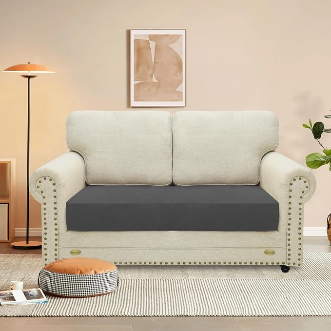 MAXIJIN Velvet Stretch Couch Cushion Covers Soft Loveseat Cushion Cover - Image 2