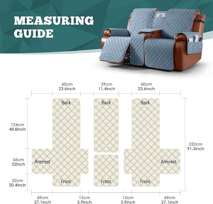 Ruaozz Waterproof Loveseat Recliner Cover - Image 2