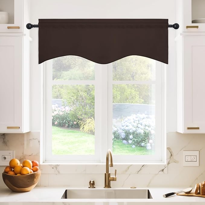NICETOWN 2 Panels Kitchen Window Valances Farmhouse Style Window Treatment - Image 2