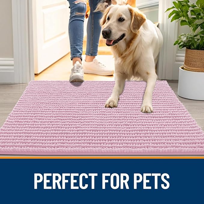 OLANLY Dog Door Mat for Muddy Paws 34x21, Ultra Absorbent Chenille Mud Doormat - Image 6